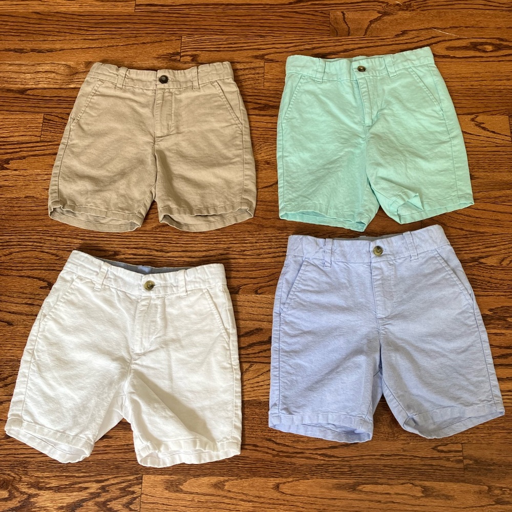 Janie & Jack Boys Bundle of 4 Linen Cotton Blend  Dressy Shorts Size 6